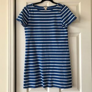 Jcrew white and blue striped dress